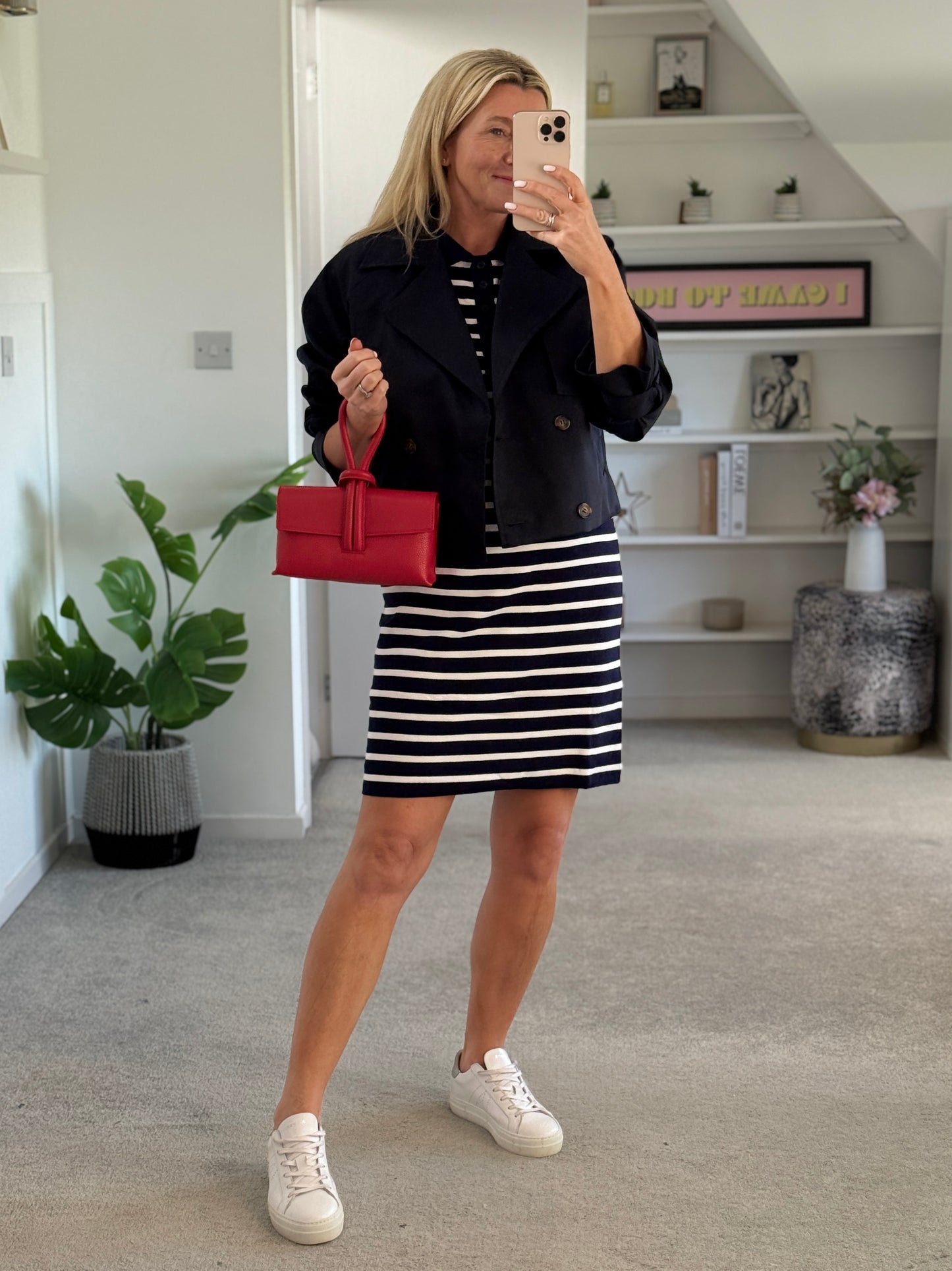 Navy/White Breton Stripe T Shirt Dress