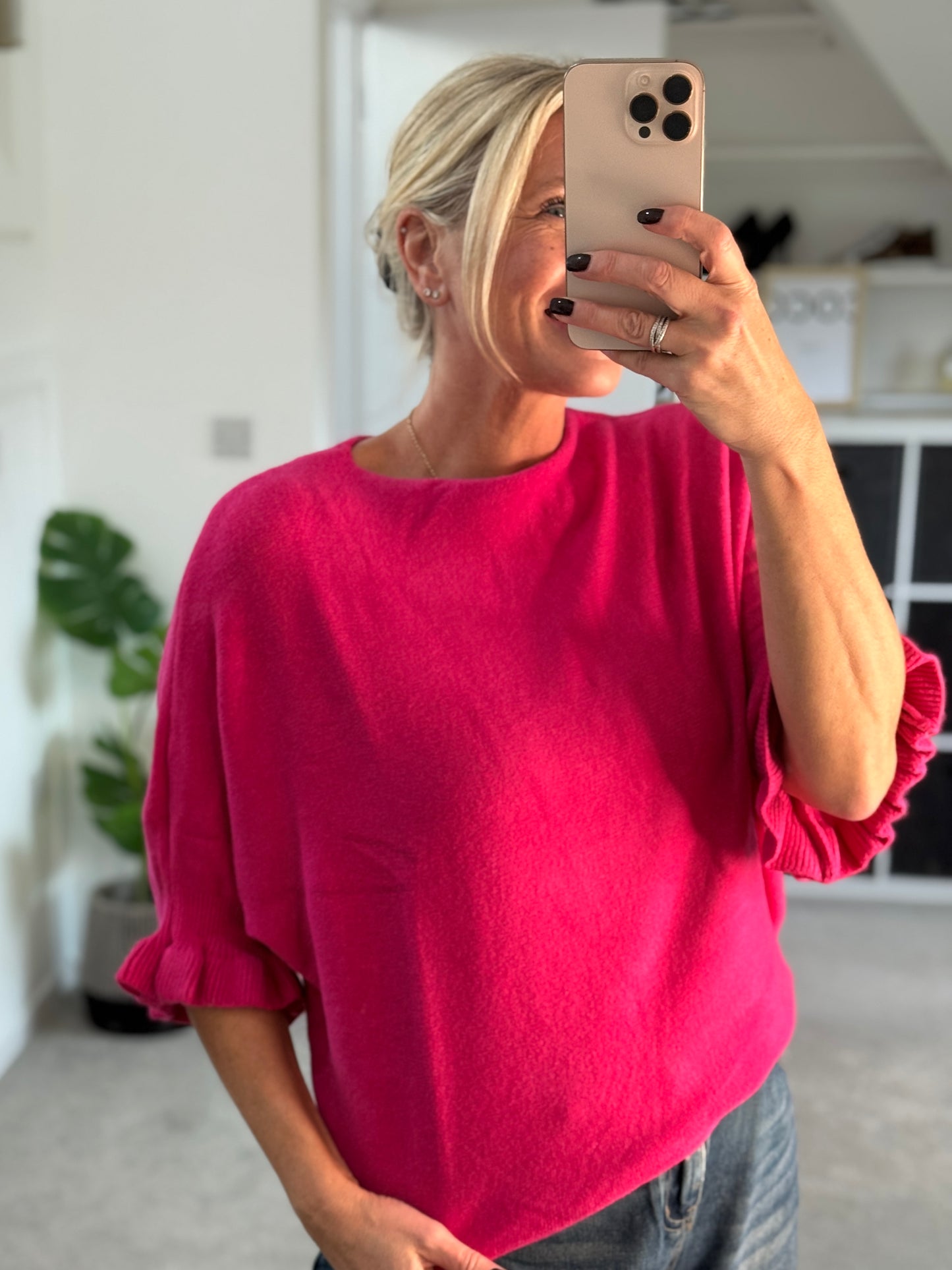 Frill Sleeve Batwing Jumper | Lots of colours
