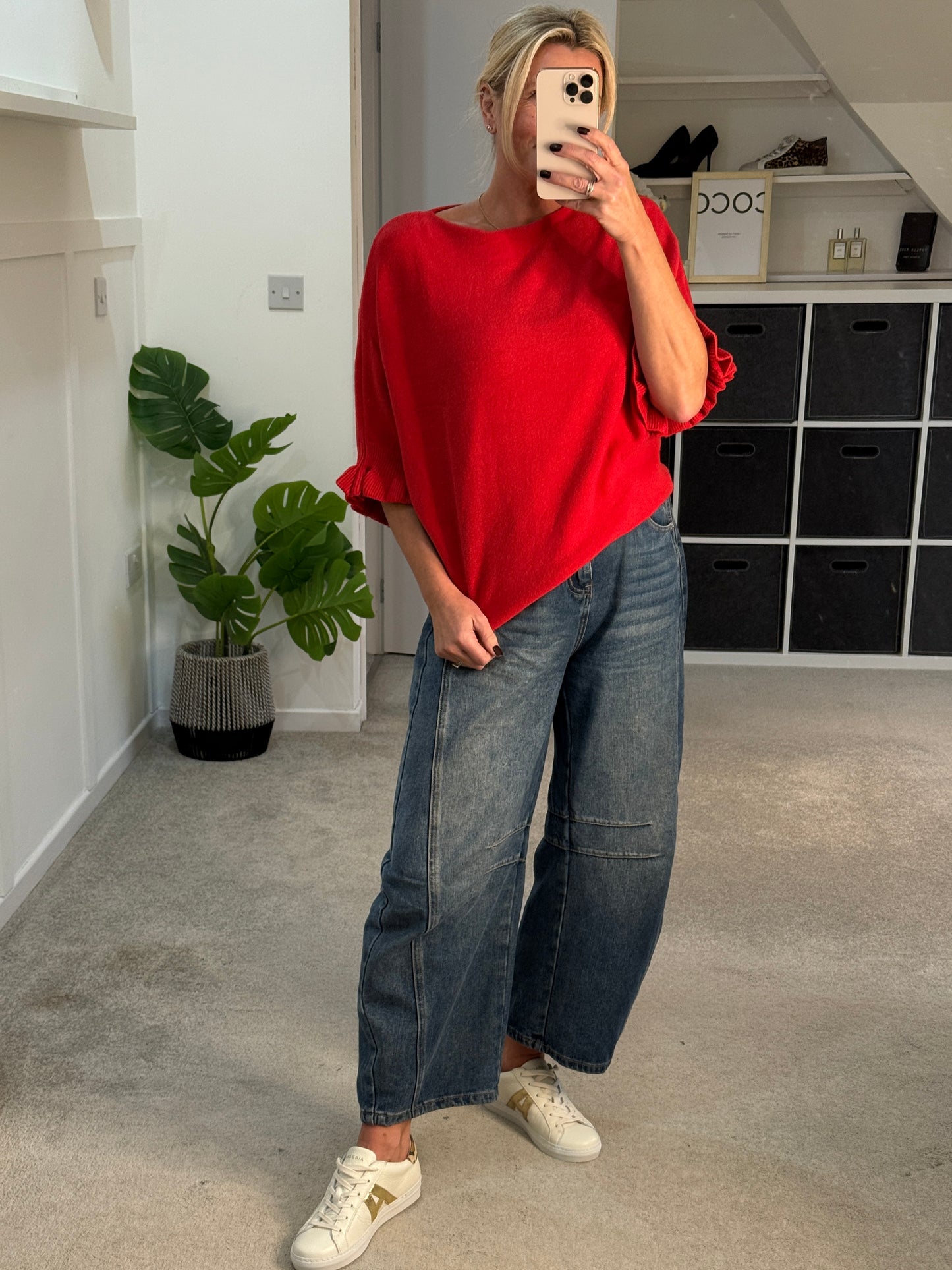 Frill Sleeve Batwing Jumper | Lots of colours