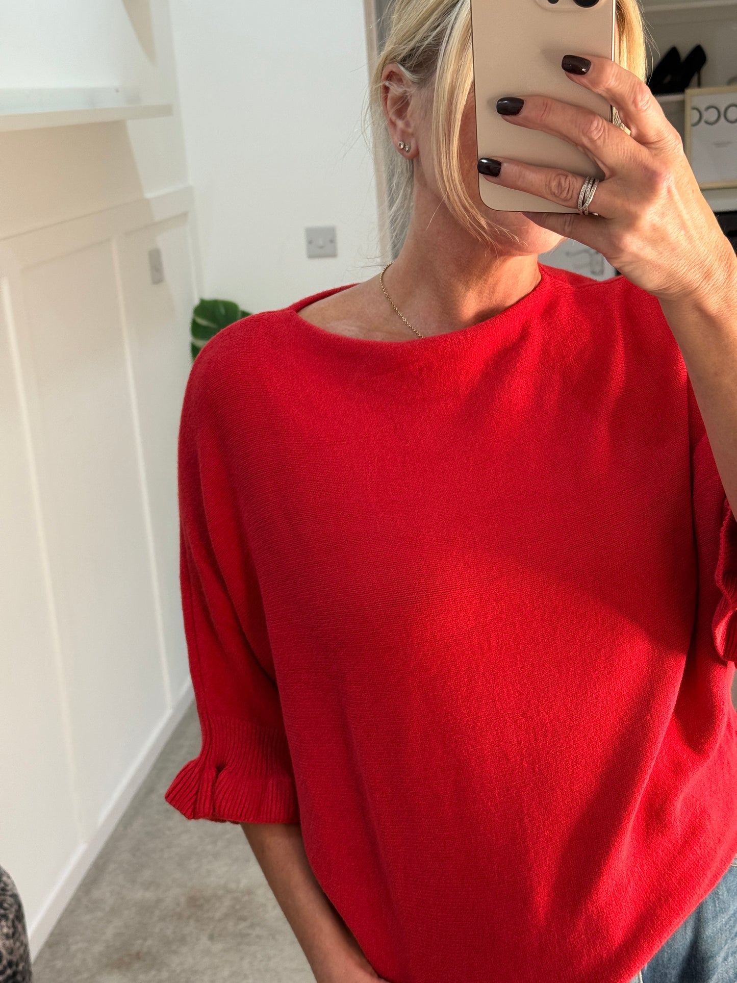 Frill Sleeve Batwing Jumper | Lots of colours