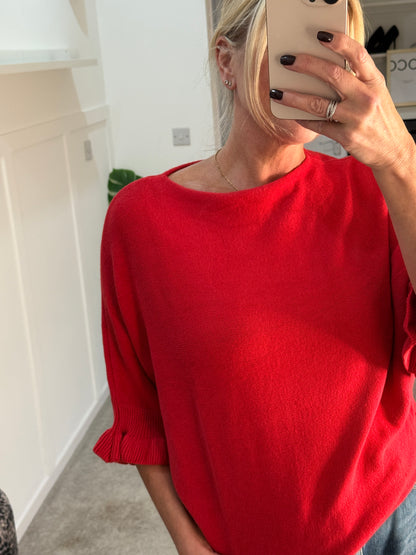Frill Sleeve Batwing Jumper | Lots of colours
