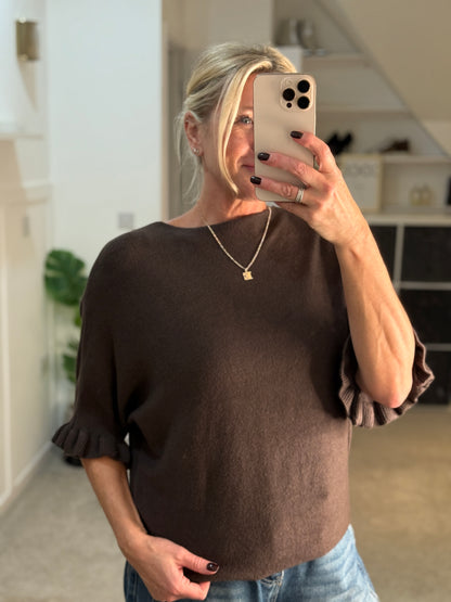 Frill Sleeve Batwing Jumper | Lots of colours