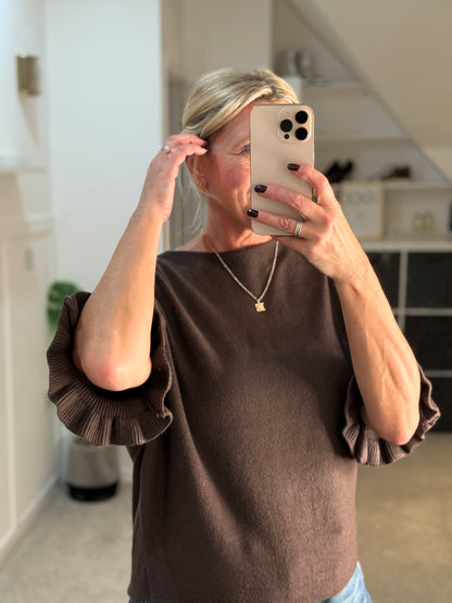 Frill Sleeve Batwing Jumper | Lots of colours
