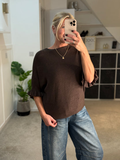 Frill Sleeve Batwing Jumper | Lots of colours