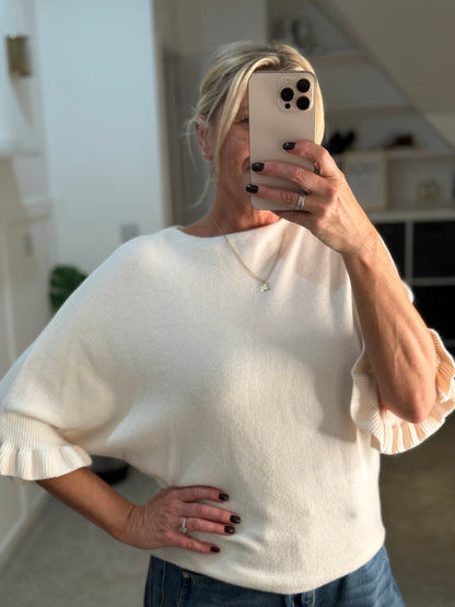 Frill Sleeve Batwing Jumper | Lots of colours