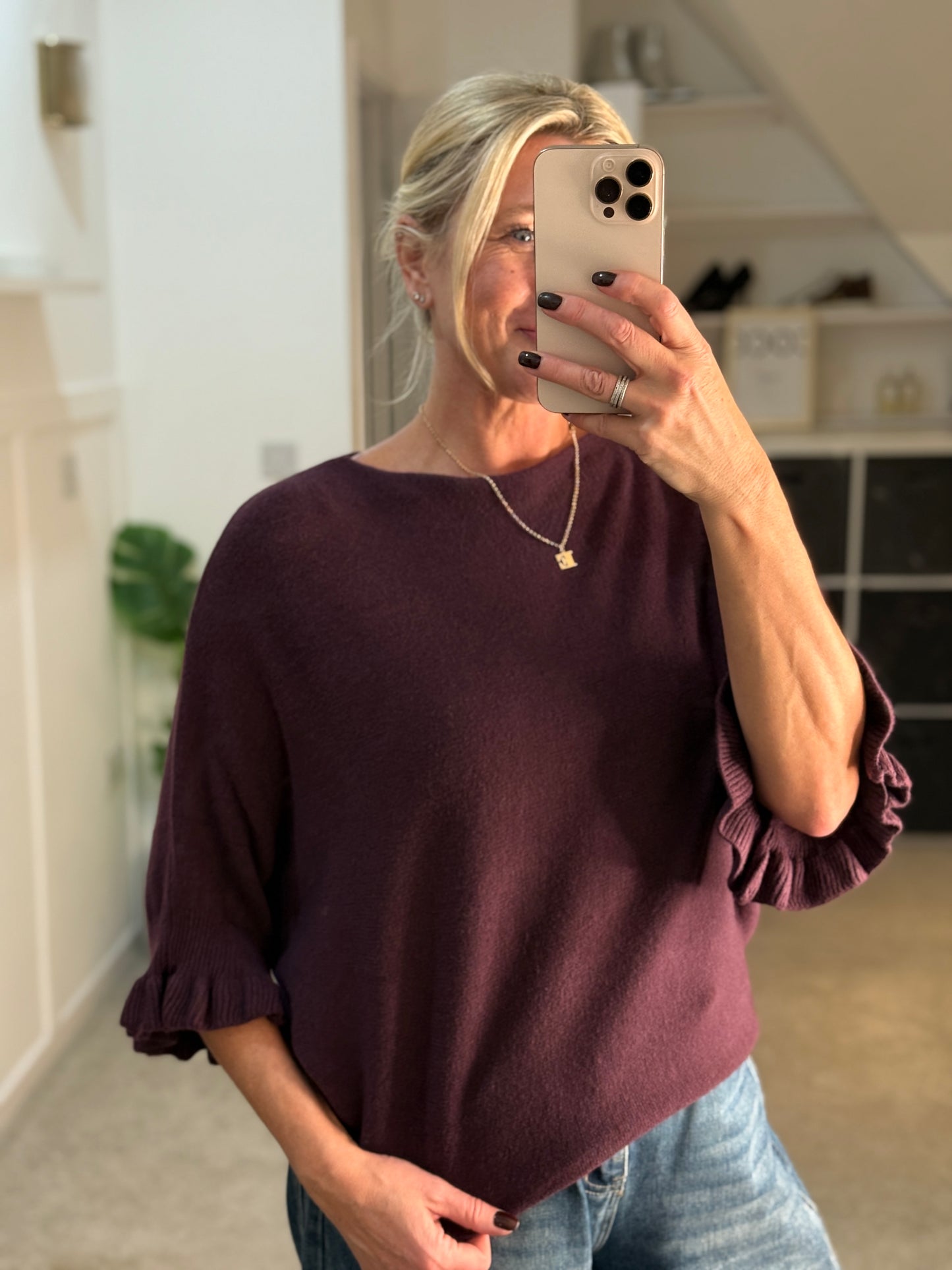 Frill Sleeve Batwing Jumper | Lots of colours