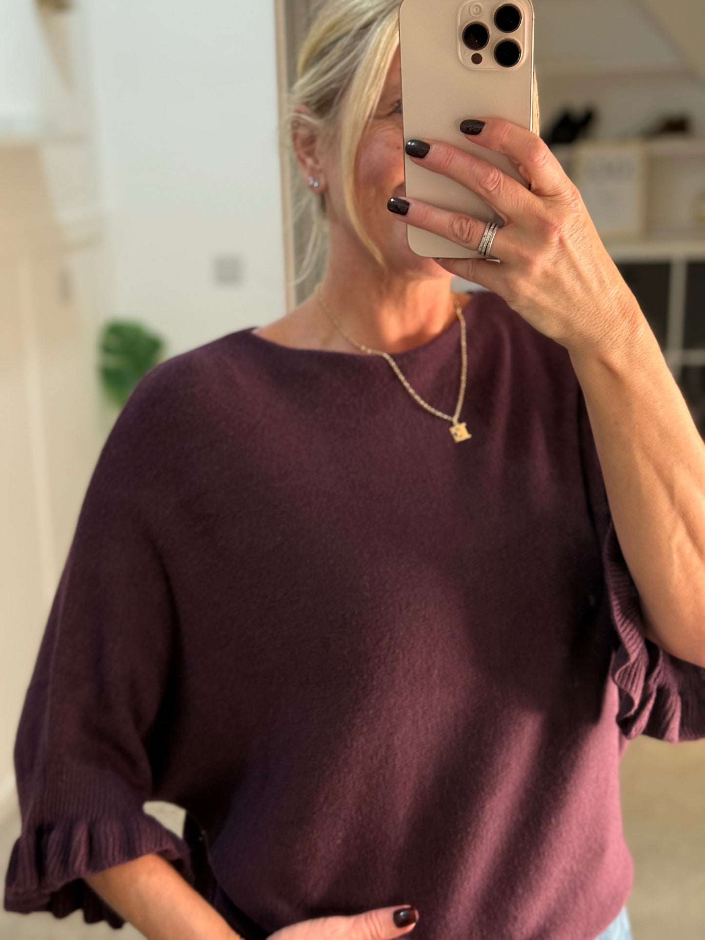 Frill Sleeve Batwing Jumper | Lots of colours