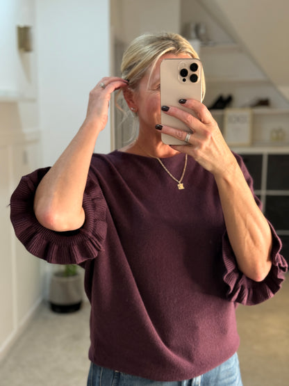 Frill Sleeve Batwing Jumper | Lots of colours