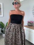 Leopard Bandeau Pocket Dress