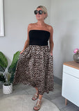 Leopard Bandeau Pocket Dress