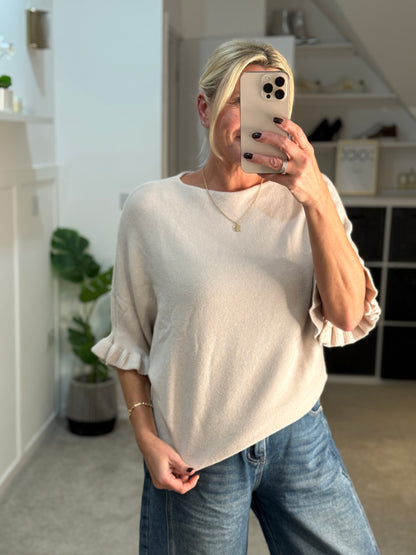 Frill Sleeve Batwing Jumper | Lots of colours