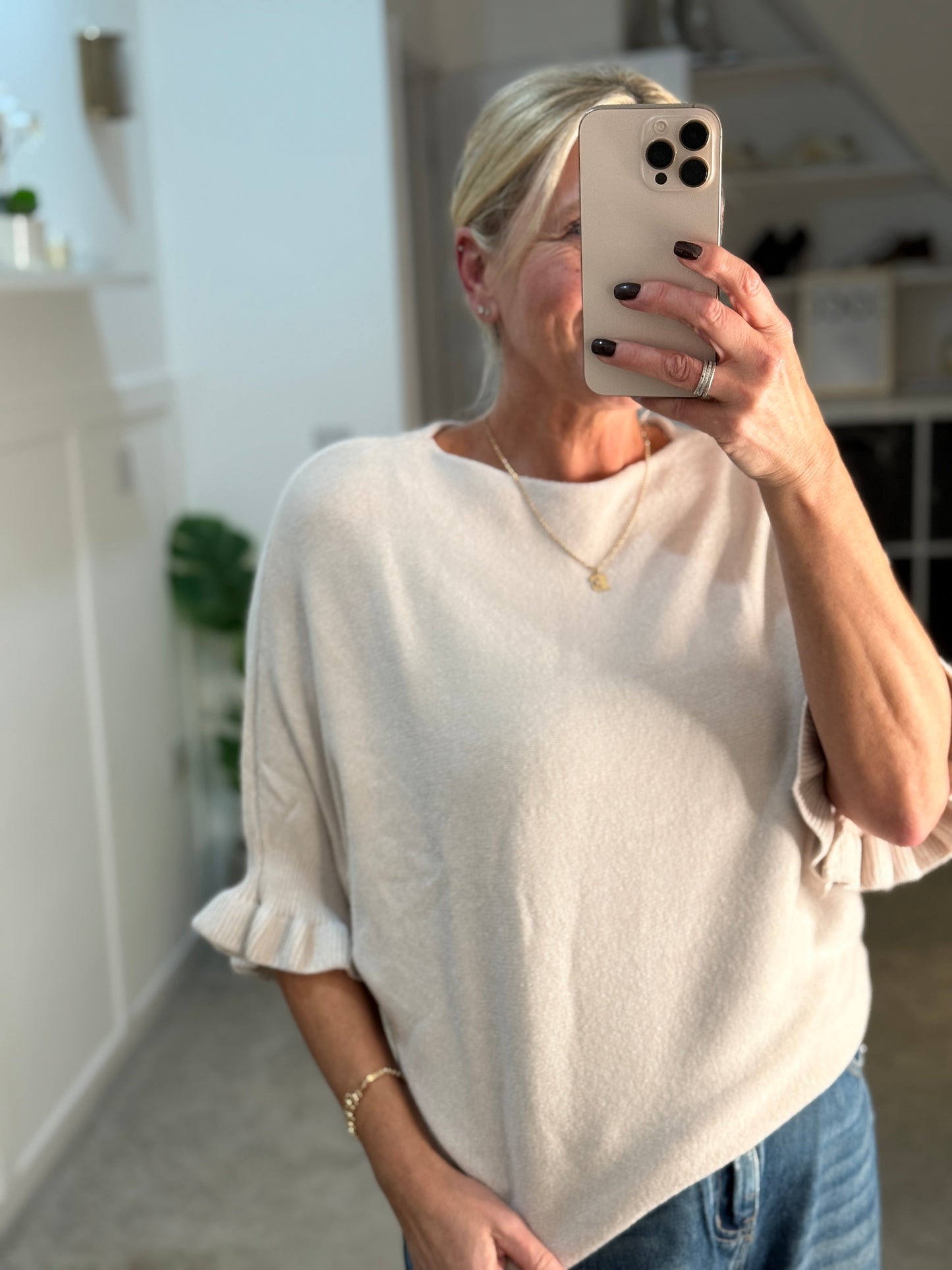 Frill Sleeve Batwing Jumper | Lots of colours