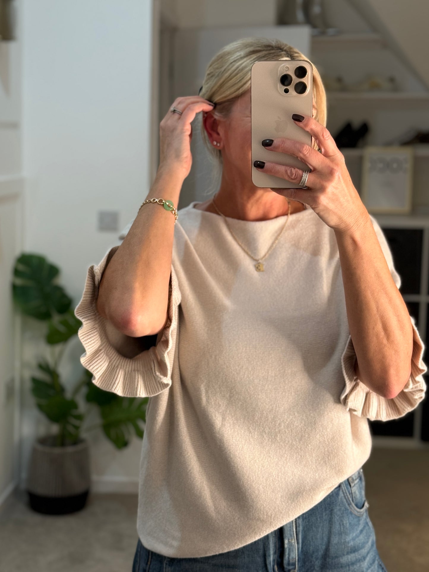 Frill Sleeve Batwing Jumper | Lots of colours