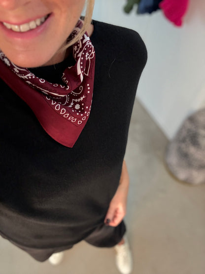 Burgundy Bandana Pure Cotton Paisley Print Square