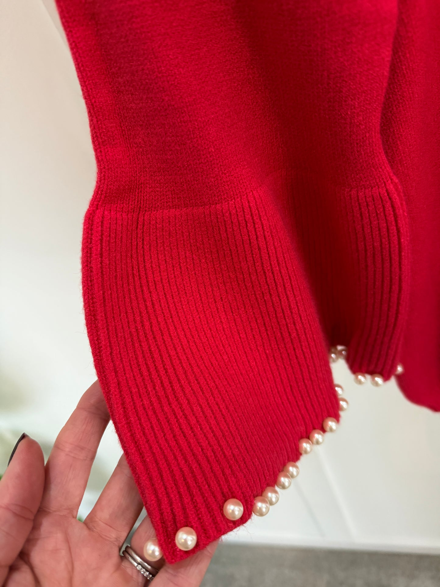 Chocolate Pearl Flute Sleeve Jumper