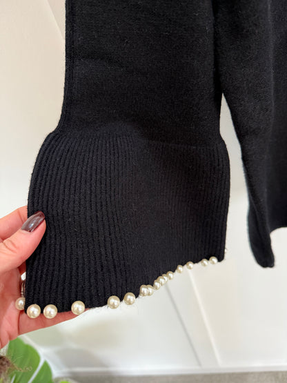 Chocolate Pearl Flute Sleeve Jumper