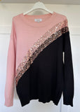 Sequin Diagonal Stripe Jumper