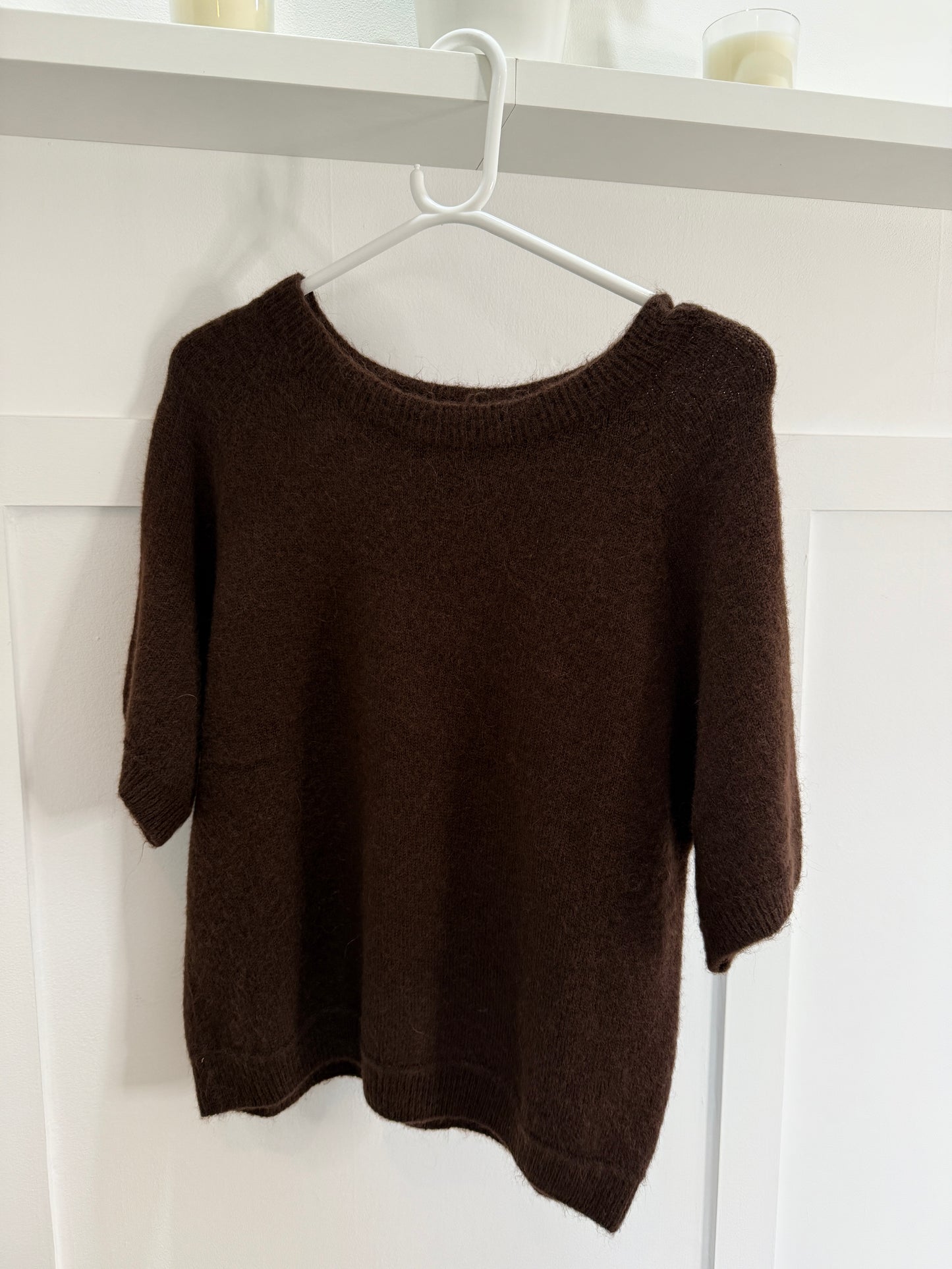Mocha Fluffy S/S Jumper
