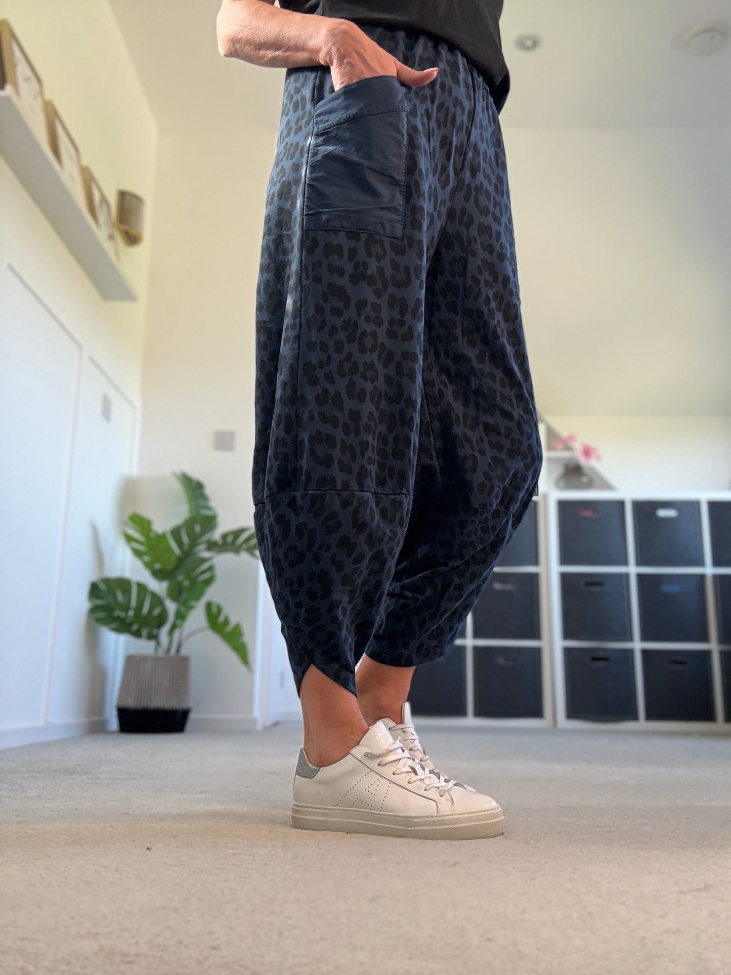 Khaki Leopard Slim Barrel Cargo Joggers