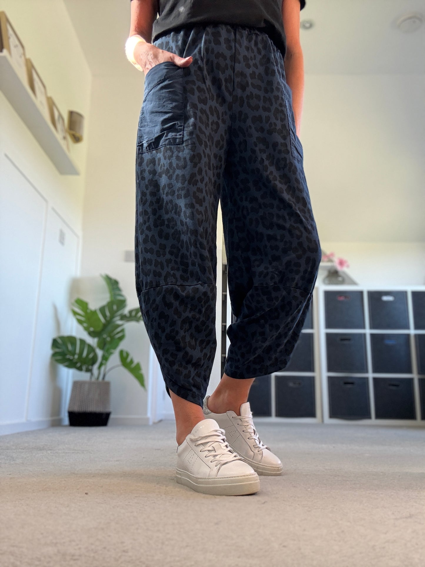 Khaki Leopard Slim Barrel Cargo Joggers
