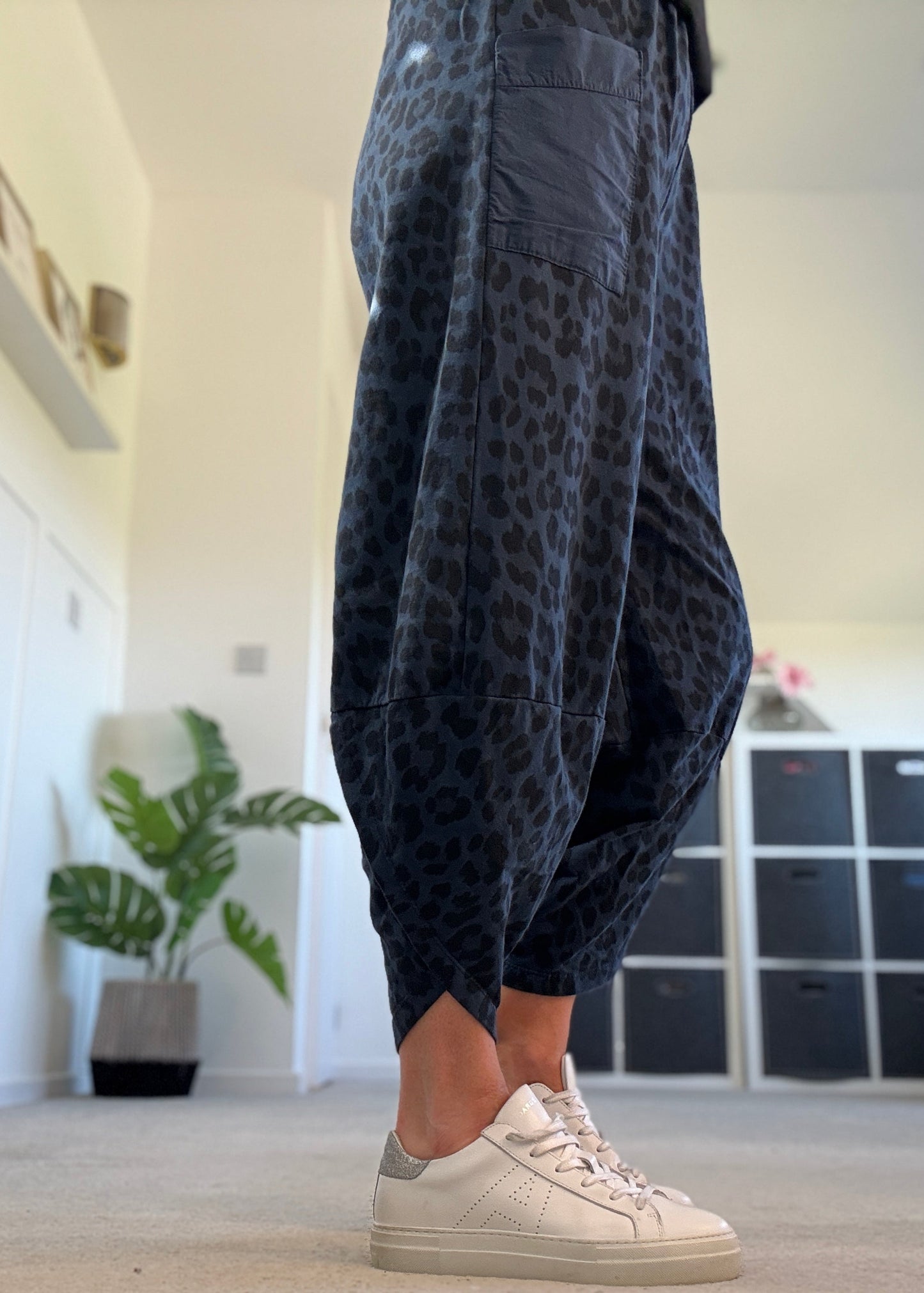 Khaki Leopard Slim Barrel Cargo Joggers