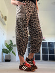 Mocha Leopard Slim Barrel Cargo Joggers