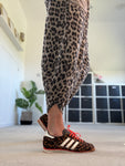 Mocha Leopard Slim Barrel Cargo Joggers