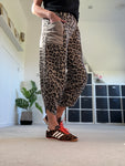 Mocha Leopard Slim Barrel Cargo Joggers
