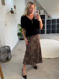 Leopard Print Satin Slip Skirt