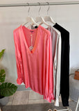 Coral Silk Mix Top