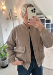 Mocha Brushed Bomber Jacket