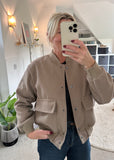 Mocha Brushed Bomber Jacket