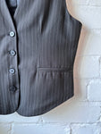 Black Pinstripe Tailored Waistcoat