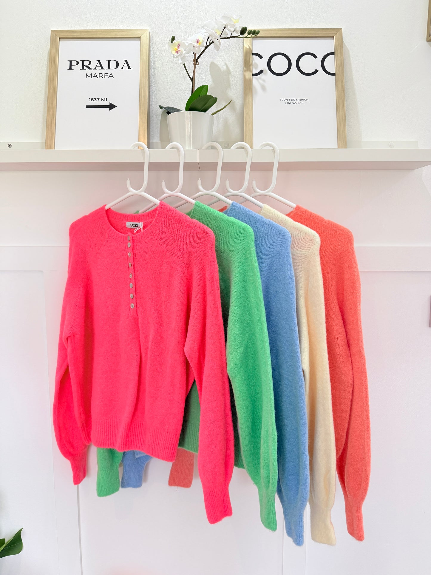 Cornflower Blue Alpaca Mix Button Jumper