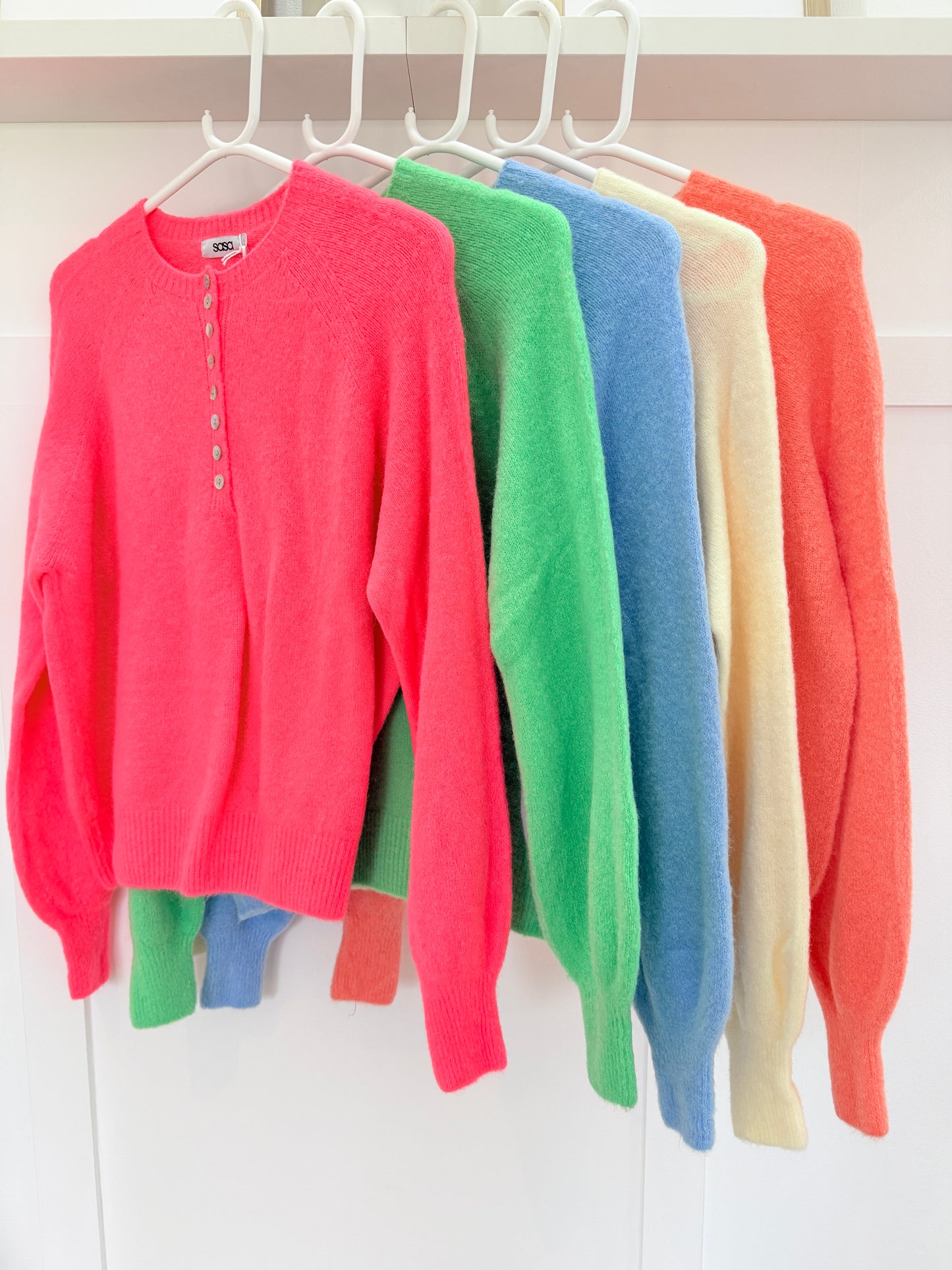 Cornflower Blue Alpaca Mix Button Jumper