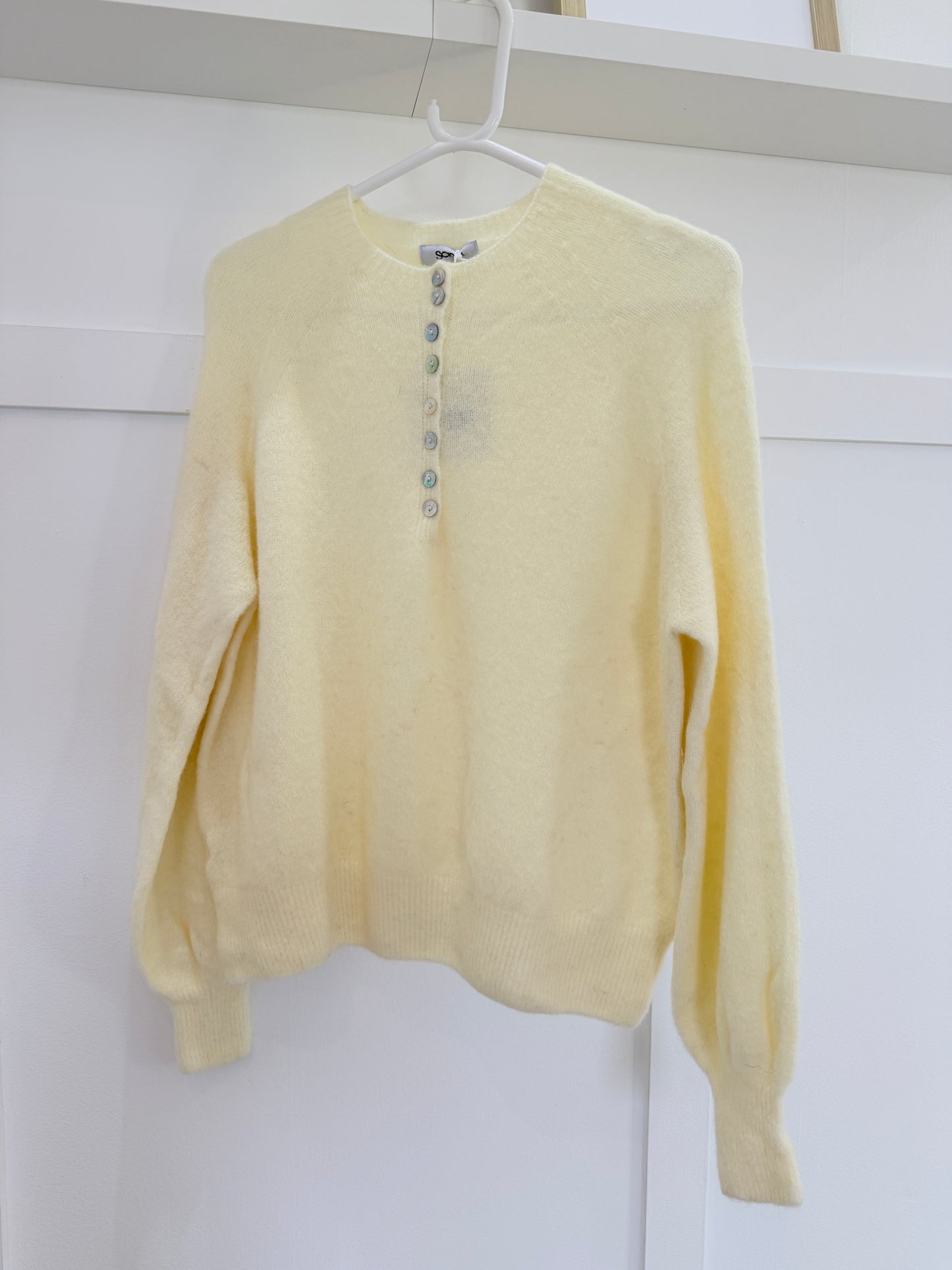 Cornflower Blue Alpaca Mix Button Jumper