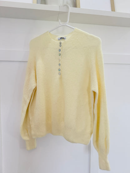 Cornflower Blue Alpaca Mix Button Jumper