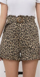 Leopard Print Denim H/W Shorts