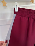 Burgundy/Grey Stripe Wide Leg Trousers