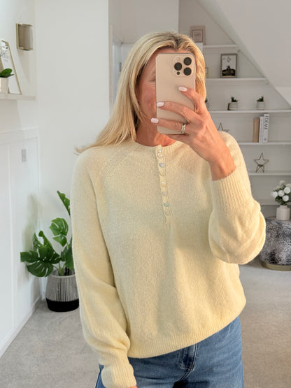 Butter Alpaca Mix Button Jumper