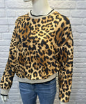 Tan Leopard Print Sweatshirt/Top