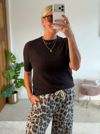 Dark Chocolate S/S Alpaca Mix Jumper