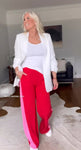 Red/Pink Stripe Wide Leg Trousers