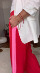 Red/Pink Stripe Wide Leg Trousers