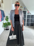 Charcoal Grey Cotton Pocket Maxi Skirt
