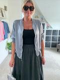 Charcoal Grey Cotton Pocket Maxi Skirt