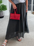 Charcoal Grey Cotton Pocket Maxi Skirt
