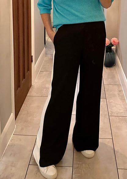 Black/White Stripe Wide Leg Trousers
