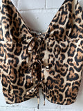 Leopard Tie Front Cami Top