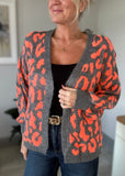 Neon Pink/Oatmeal Leopard Cardigan